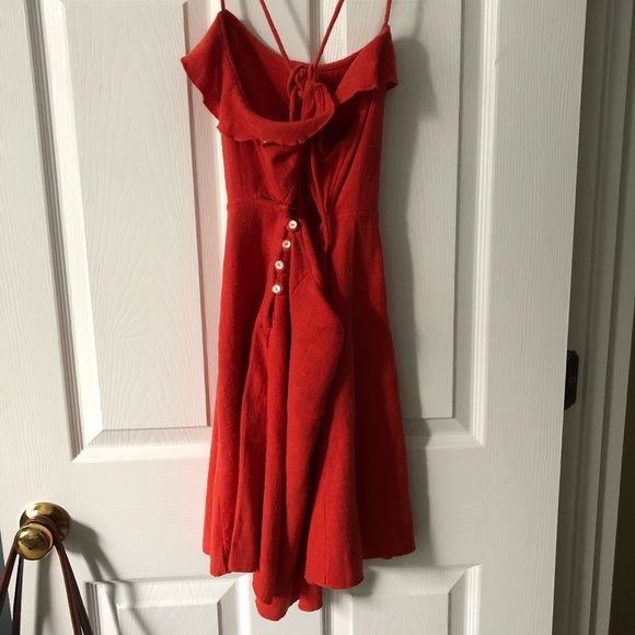 Free People Orange/Red Strappy Summer Dress - Picture 5 of 6
